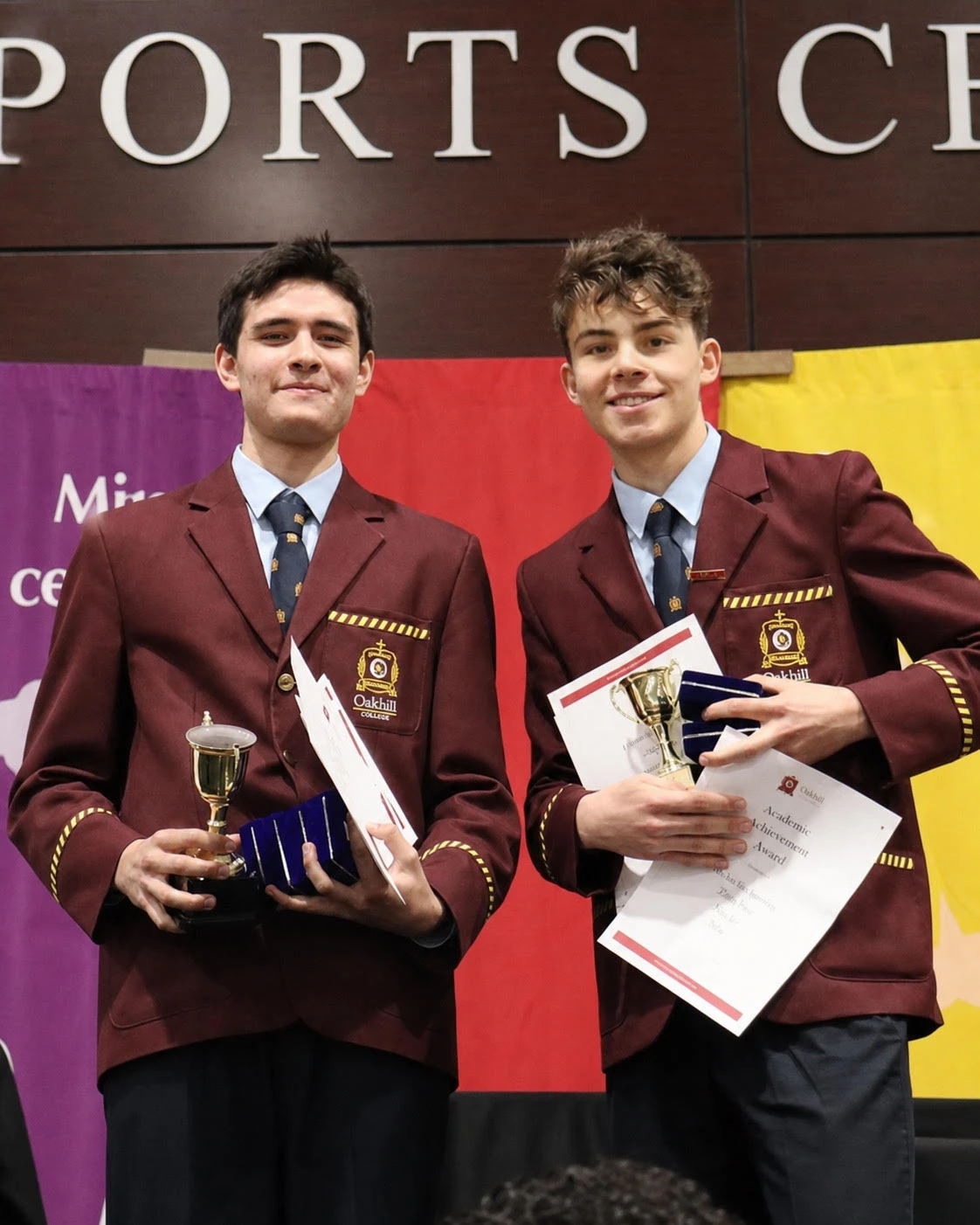 Jonathan Soares Caplice and Marko Slankamenac at the Oakhill College academic awards